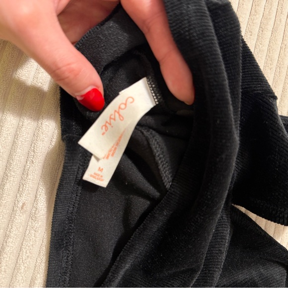 Colsie Velvet Black Ribbed Bralette - Picture 3 of 3